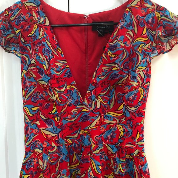 Pia Printed V-Neck Flounce Short Dress from SALONI - Picture 3 of 7